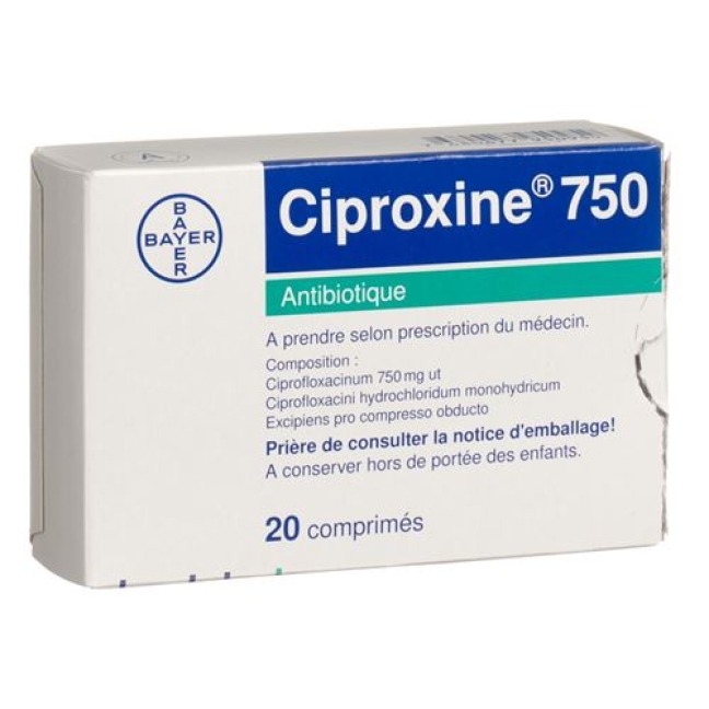 Ciproxin 750 mg 20 Lacktablets