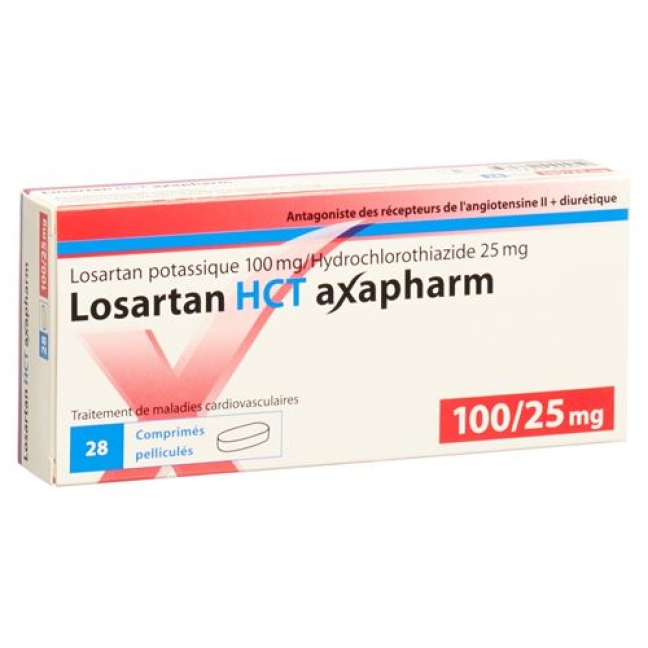 Losartan HCT Axapharm 100/25 mg 28 filmtablets