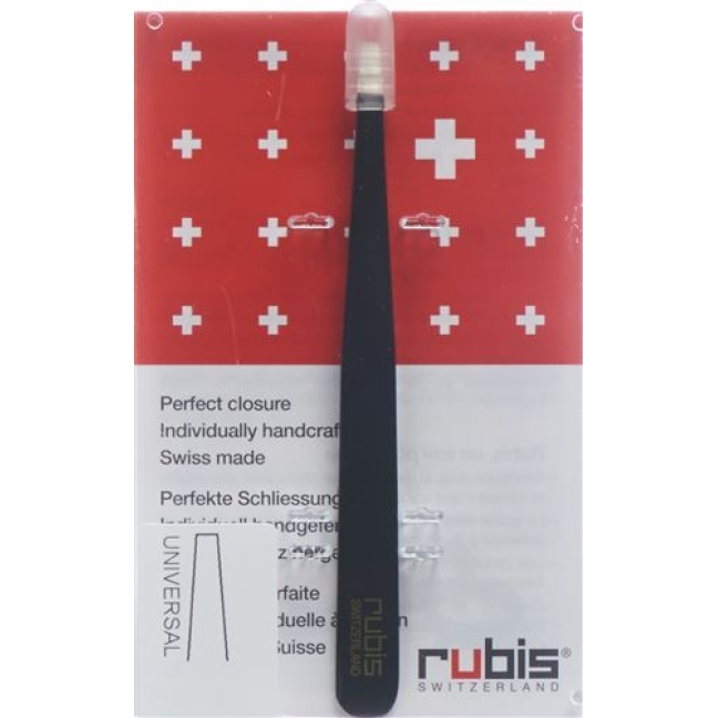 RUBIS PINZ GERADE SCHWARZ INOX