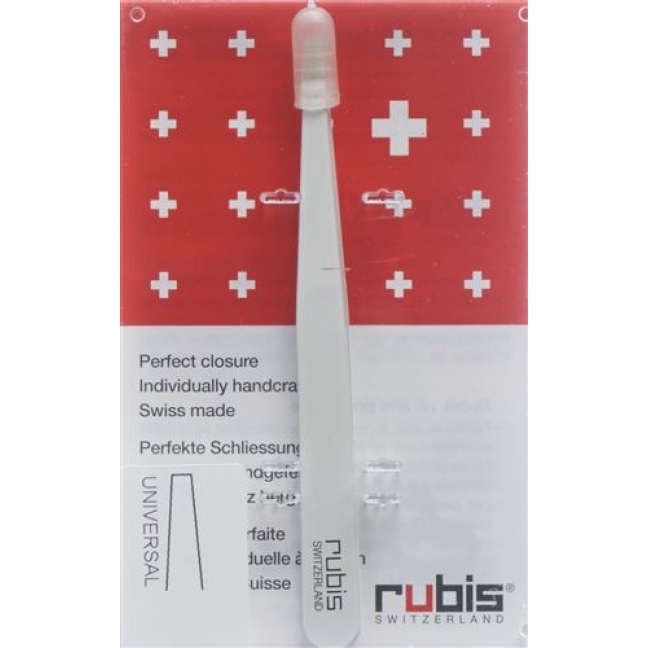 RUBIS PINZ GERADE WEISS INOX