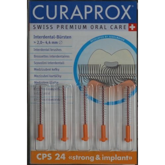 Curaprox CPS 24 Implantatbursten Orange 5 штук