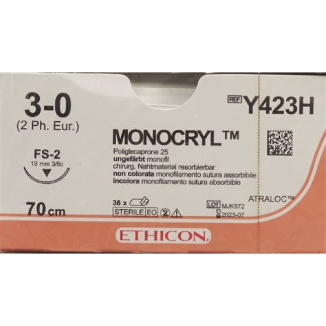 MONOCRYL 70CM UNGEFRBT 3-0 FS-