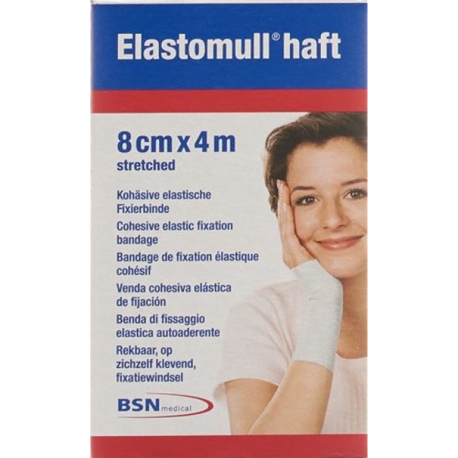 Elastomull Haft марлевый бинт Weiss 4мX8см рулон