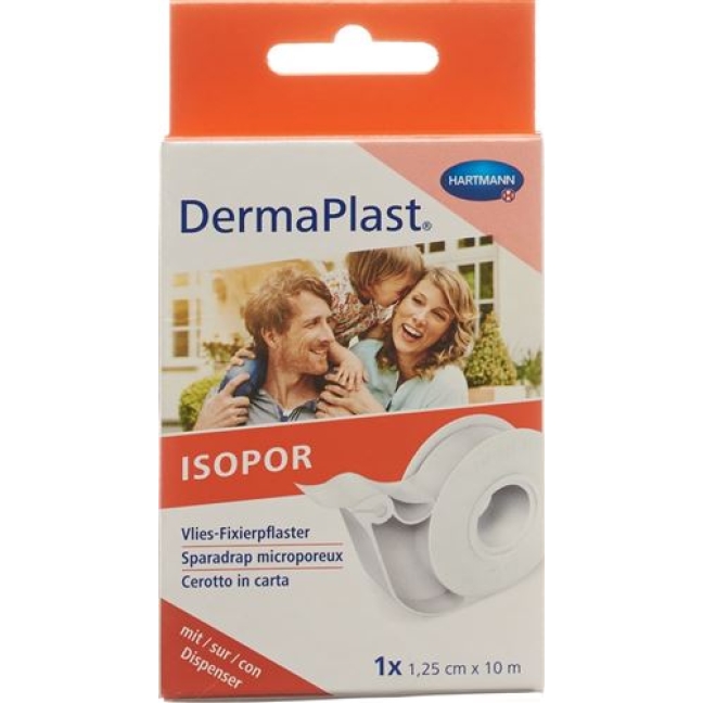 Dermaplast Isopor фиксирующий пластырь 10мX1.25см Vlies Weiss Dispenser