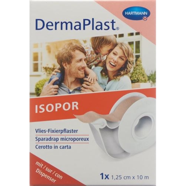 Dermaplast Isopor фиксирующий пластырь 10мX1.25см телесный цвет mit Dispenser