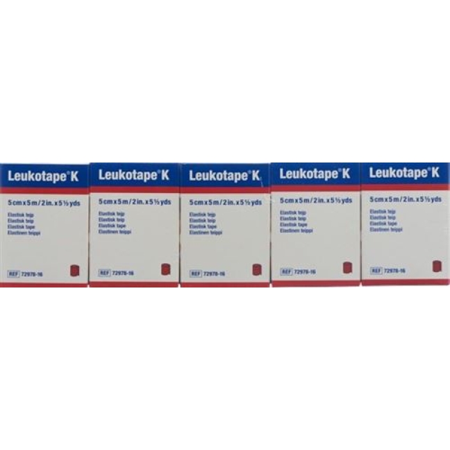 Leukotape K бинт 5мX5см Rot 5 штук