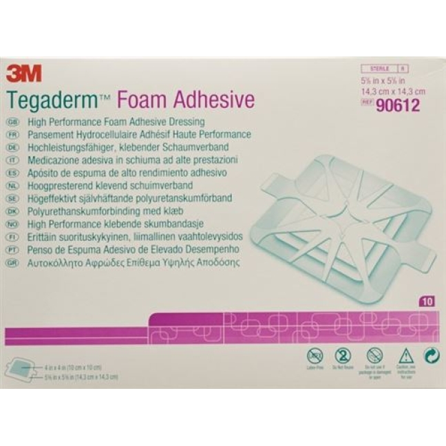 3M Tegaderm Foam Adhesive Schaumkompresse 10x10см 10 штук