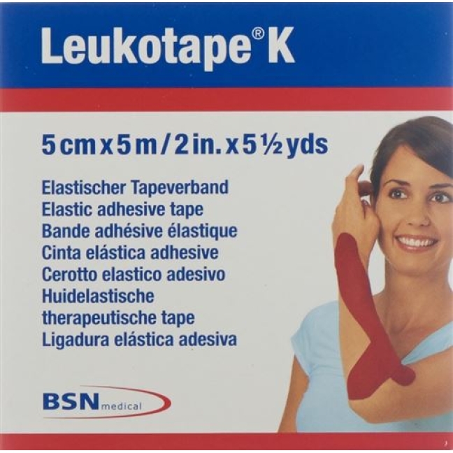 Leukotape K elastischer Tapeverband 5m x 5см Rot