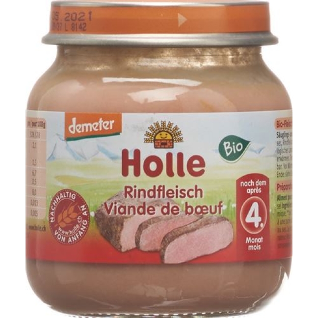 Holle Rindfleisch 4m Bio Glas 125г