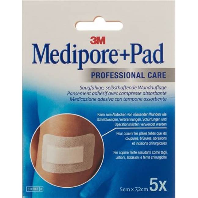 3M Medipore + Pad 5x7.2см / Wundkissen 2.8x3.8см 5 штук