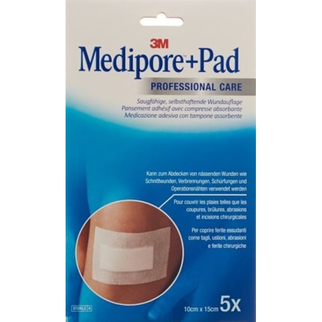 3M Medipore + Pad 10x15см / Wundkissen 5x10.5см 5 штук