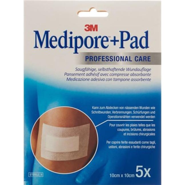 3M Medipore + Pad 10x10см / Wundkissen 5x5.5см 5 штук