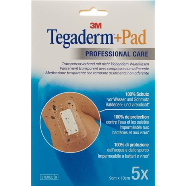 3M Tegaderm + Pad 9x10см / Wundkissen 4.5x6см 5 штук