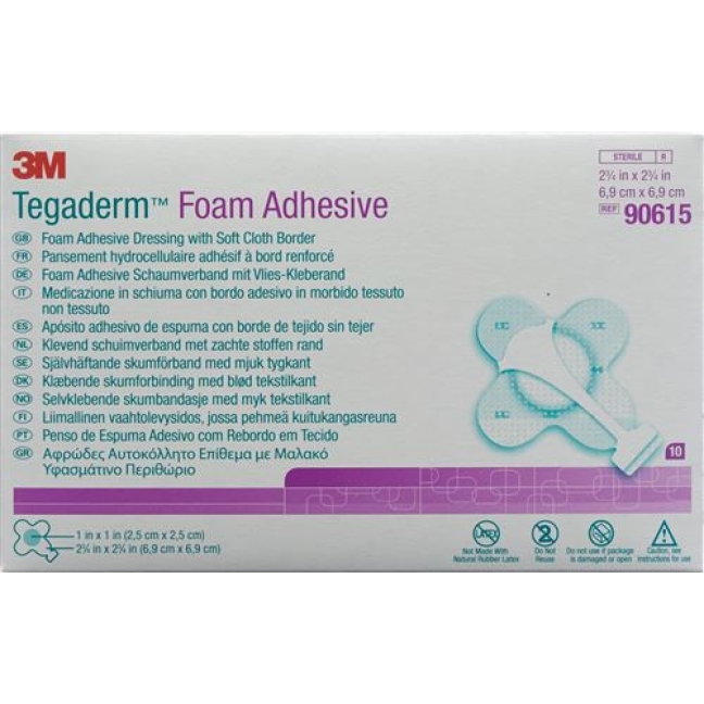 3M Tegaderm Foam Adhesive Schaumkompresse Mini Kreuzform 10 штук