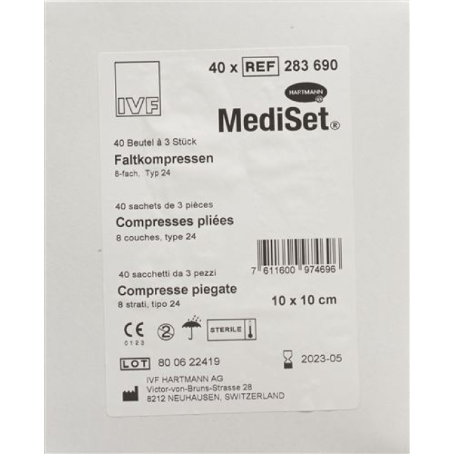 MediSet Faltkompressen Typ 24 8-fach 10x10см 3 штуки