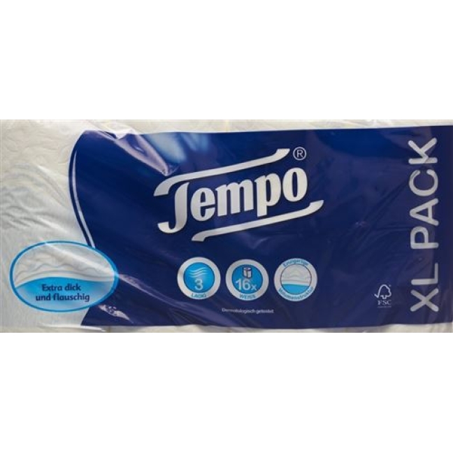 Tempo Toipa Toilettenpapier 3 Lag Weis 150b 16 штук