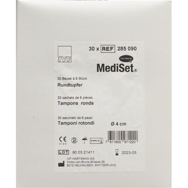 Mediset IVF Rundtupfer 4см стерильный 30 пакетиков 6 штук