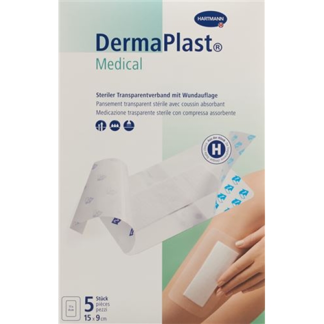 Dermaplast Medical Transparentverband 15x9см 5 штук