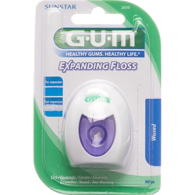 Gum Sunstar Expanding Zahnseide 30m Waxed