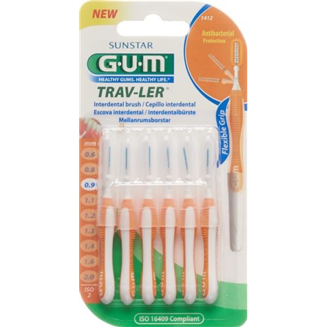 Sunstar GUM Trav-Ler Interdentalbursten 0.9мм 6 штук