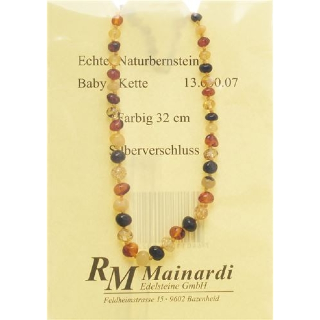 Mainardi янтарь Babykette Farbig 32см Silberverschluss