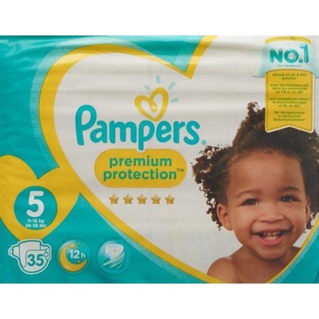 Pampers Prem Prot размер 5 11-23кг Jun Sparp 35 штук