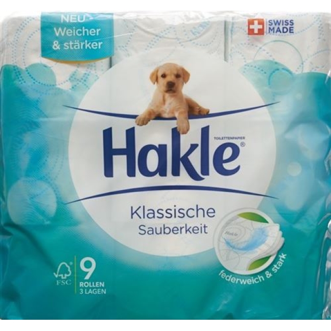 Hakle Klassische Sauberkeit Blau FSC 9 штук