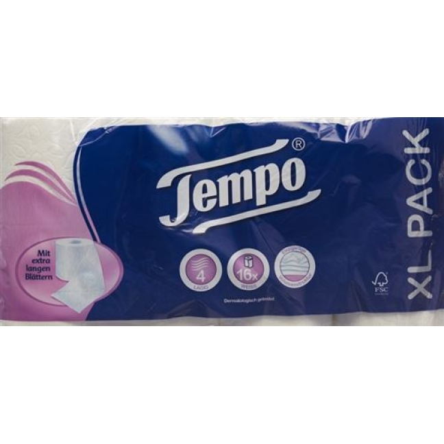 Tempo Toilettenpapier 4 Lag Weiss 120 Blatt 16 штук