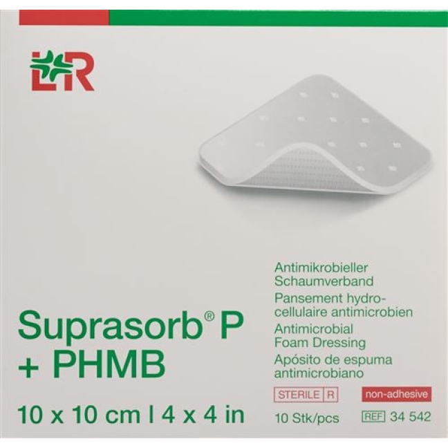 SUPRASORB P+PHMB VERB 10X10CM