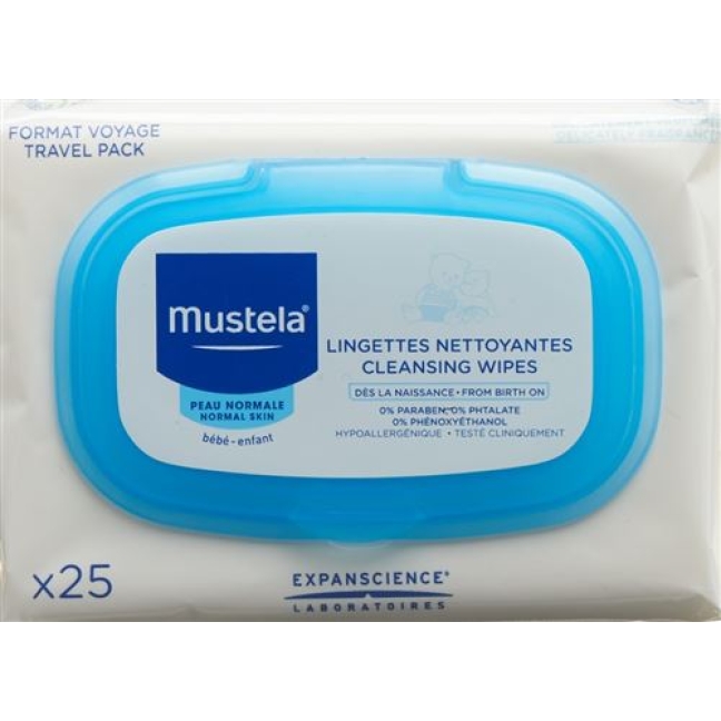 Mustela очищающие салфетки для лица с нормальной кожей 25 штук