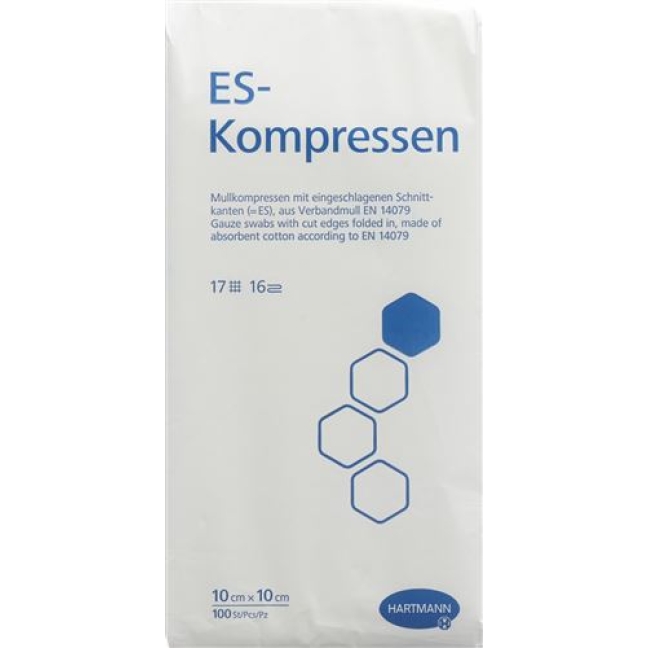 Hartmann Es Kompressen 16-fach 10x10см в пакетиках 100 штук