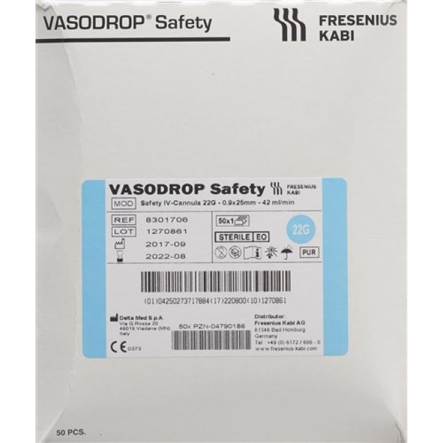 VASODROP SAFETY 22G 25MM/S