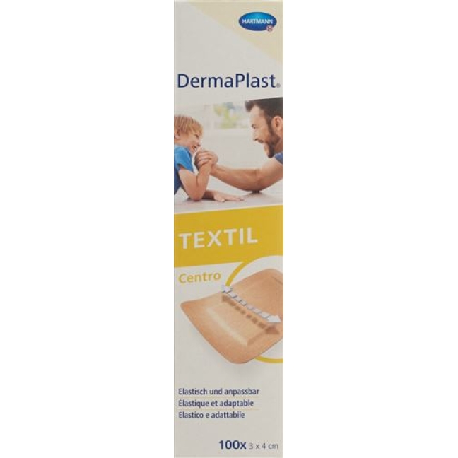 Dermaplast Textil Centro 3см x 4см Beige 100 штук