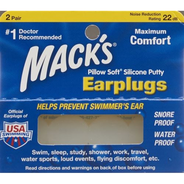 MACKS EARPLUGS TRANSPARENT