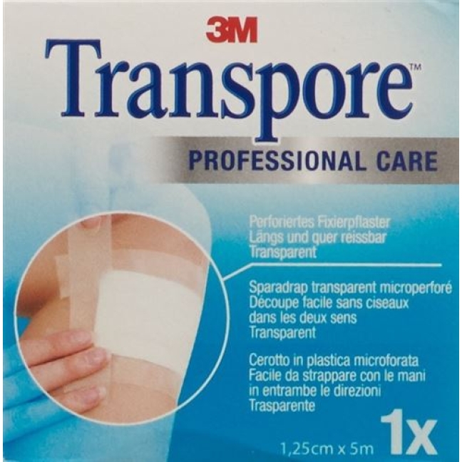 3M Transpore фиксирующий пластырь 12.5мм x 5m прозрачный Refill