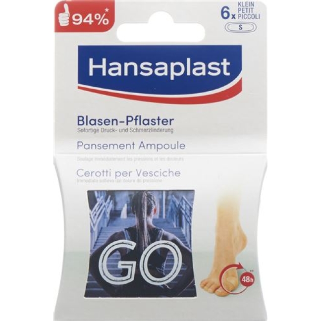 Hansaplast Foot expert SOS Blasen-Pflaster 6 штук klein fur Zehen