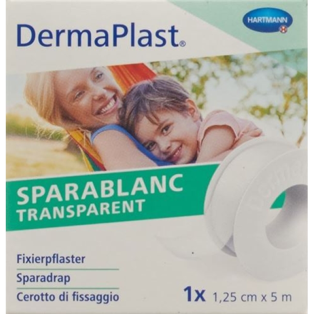 Dermaplast Sparablanc прозрачный 1.25смx5m Weiss