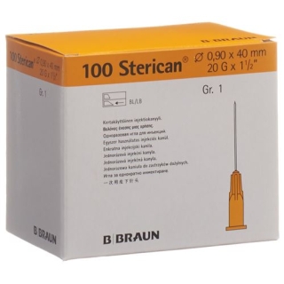 Sterican Nadel 20г 0.90x40мм Gelb Luer 100 штук