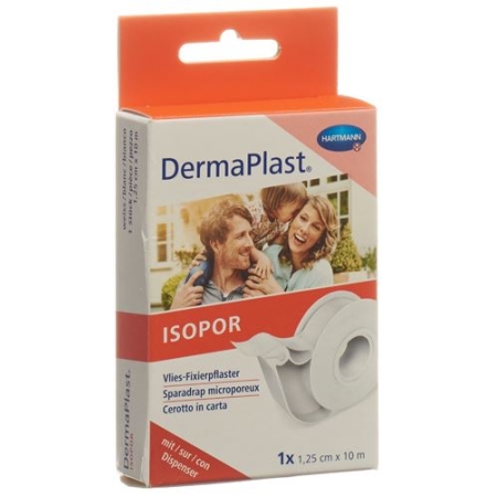 Dermaplast Isopor фиксирующий пластырь 10мX1.25см Vlies Weiss Dispenser