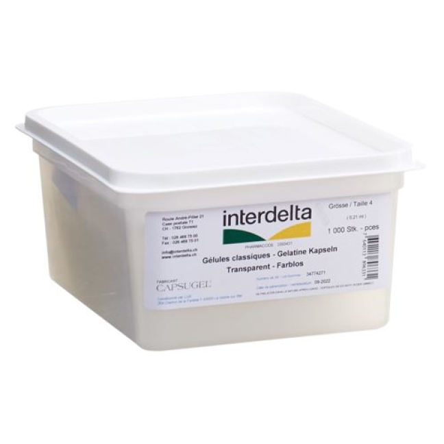 Gelatine в капсулах 4 прозрачный Interdelta 1000 штук