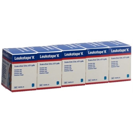 Leukotape K elastischer Klebeverband 5m x 5см Blau 5 штук