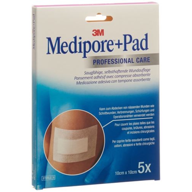 3M Medipore + Pad 10x10см / Wundkissen 5x5.5см 5 штук