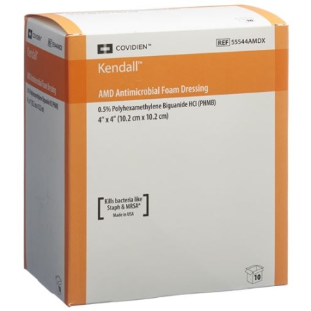 Kendall AMD antimikrobieller Schaumstoffverband 10.2x10.2см 10 ш