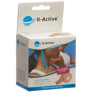 Кинезиологический тейп K-Active Classic 5смх5м бежевый водоотталкивающий 6