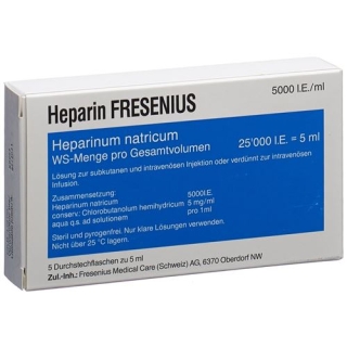 Heparin Fresenius 25000 E/5 ml 5 X 5 ml