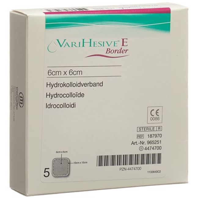 VariHesive E Border Hydrokolloidverband 6x6 / 10x10см 5 штук