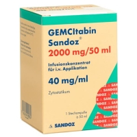 Гемцитабин Сандоз 2000 мг/50 мл флакон концентрат для инфузий Гемцитабин Сандоз 2000 мг/50 мл флакон концентрат для инфузий