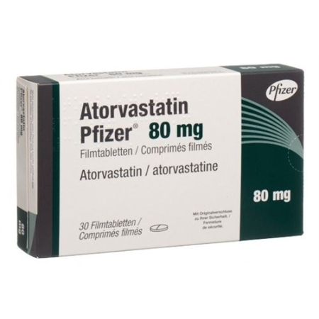 Atorvastatin Pfizer 80 mg 30 filmtablets