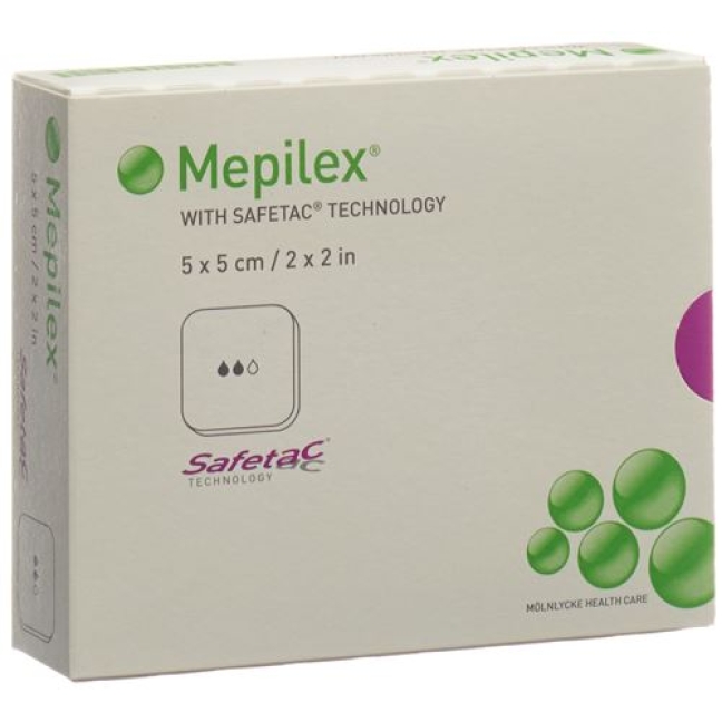 Mepilex Schaumverband Safetac 5x5см Silik 5 штук