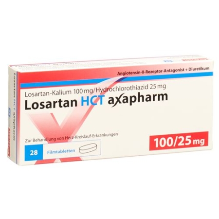 Losartan HCT Axapharm 100/25 mg 28 filmtablets